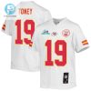 Kadarius Toney 19 Kansas City Chiefs Super Bowl Lvii Champions Youth Game Jersey White stylepulseusa 1