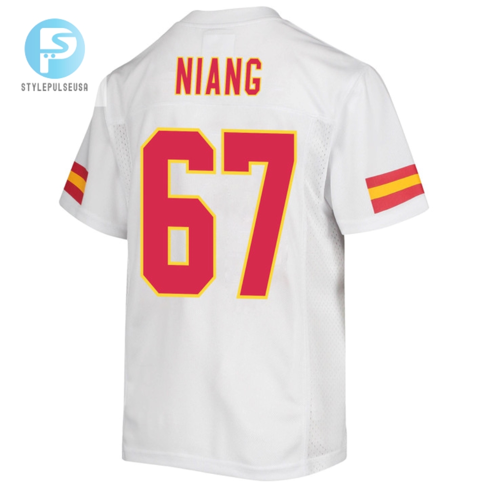 Lucas Niang 67 Kansas City Chiefs Super Bowl Lvii Champions Youth Game Jersey  White 