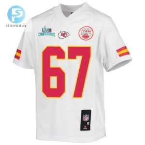 Lucas Niang 67 Kansas City Chiefs Super Bowl Lvii Champions Youth Game Jersey White stylepulseusa 1 2