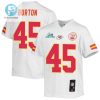 Michael Burton 45 Kansas City Chiefs Super Bowl Lvii Champions Youth Game Jersey White stylepulseusa 1