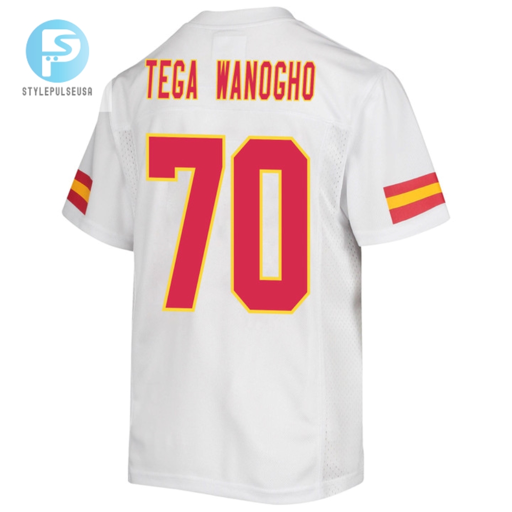 Prince Tega Wanogho 70 Kansas City Chiefs Super Bowl Lvii Champions Youth Game Jersey  White 