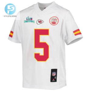 Tommy Townsend 5 Kansas City Chiefs Super Bowl Lvii Champions Youth Game Jersey White stylepulseusa 1 2