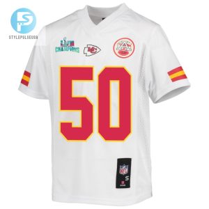 Willie Gay 50 Kansas City Chiefs Super Bowl Lvii Champions Youth Game Jersey White stylepulseusa 1 2