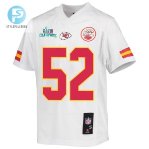 Creed Humphrey 52 Kansas City Chiefs Super Bowl Lvii Champions Youth Game Jersey White stylepulseusa 1 2