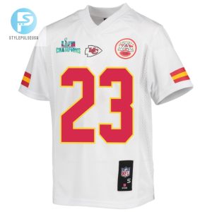 Joshua Williams 23 Kansas City Chiefs Super Bowl Lvii Champions Youth Game Jersey White stylepulseusa 1 2