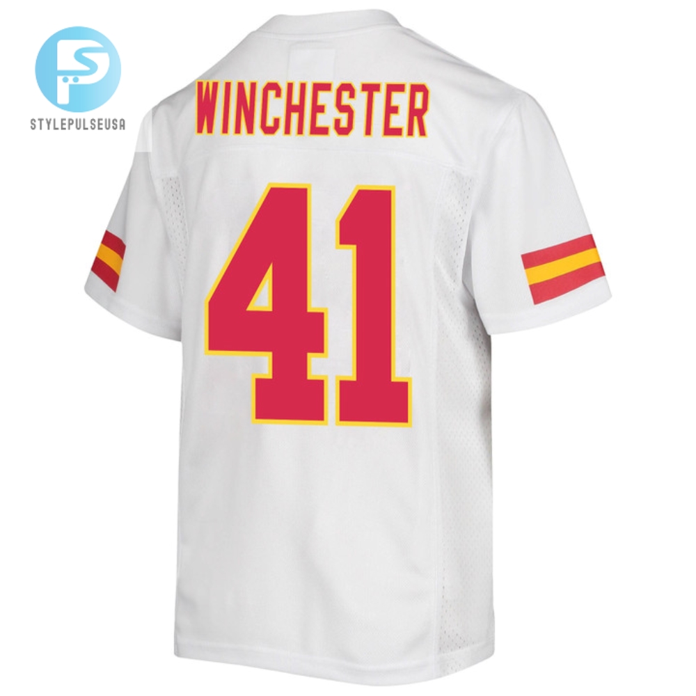 James Winchester 41 Kansas City Chiefs Super Bowl Lvii Champions Youth Game Jersey  White 