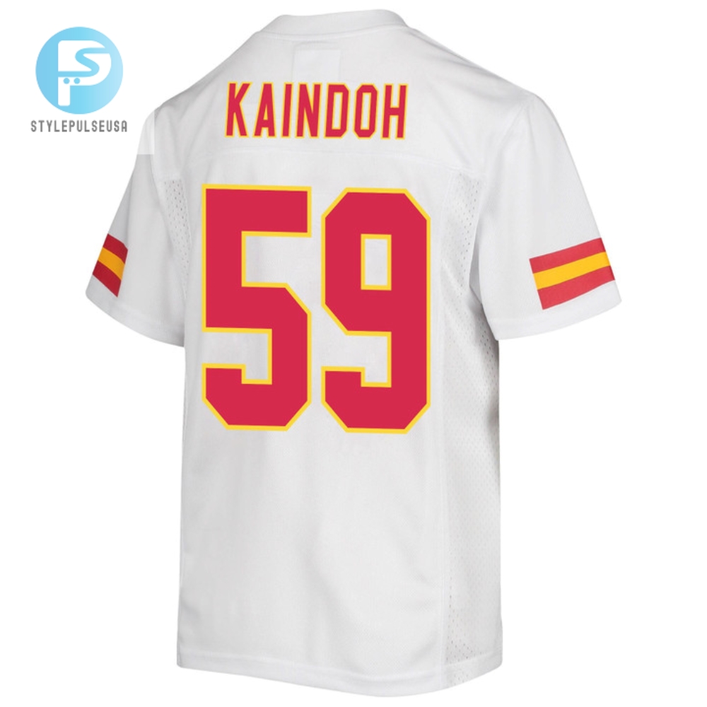 Joshua Kaindoh 59 Kansas City Chiefs Super Bowl Lvii Champions Youth Game Jersey  White 