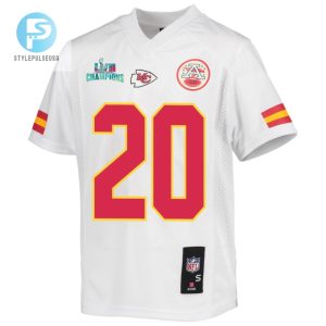 Justin Reid 20 Kansas City Chiefs Super Bowl Lvii Champions Youth Game Jersey White stylepulseusa 1 2