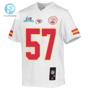 Orlando Brown 57 Kansas City Chiefs Super Bowl Lvii Champions Youth Game Jersey White stylepulseusa 1 2