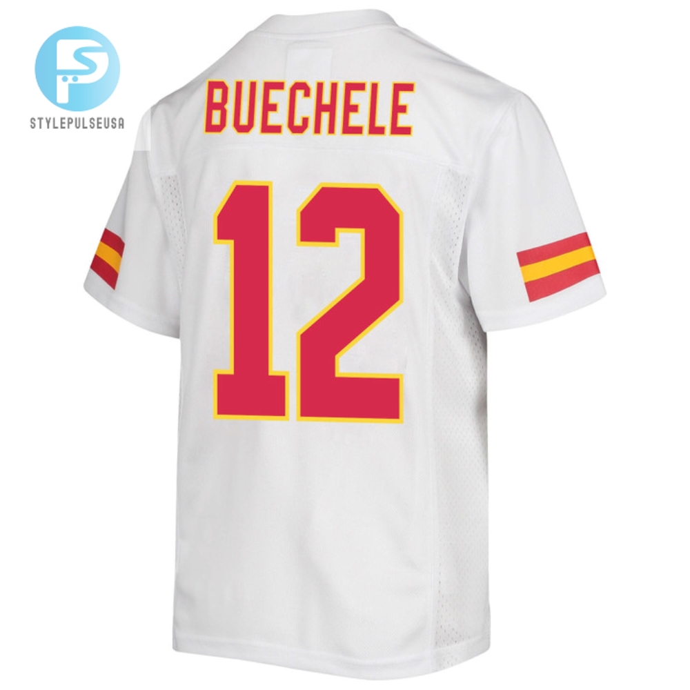 Shane Buechele 12 Kansas City Chiefs Super Bowl Lvii Champions Youth Game Jersey  White 