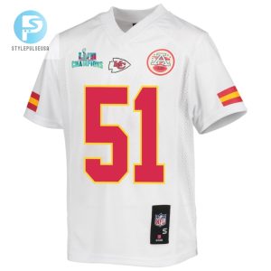 Mike Danna 51 Kansas City Chiefs Super Bowl Lvii Champions Youth Game Jersey White stylepulseusa 1 2