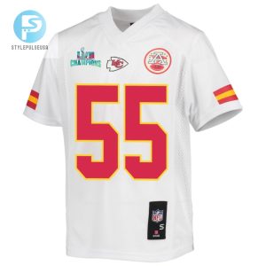 Frank Clark 55 Kansas City Chiefs Super Bowl Lvii Champions Youth Game Jersey White stylepulseusa 1 2