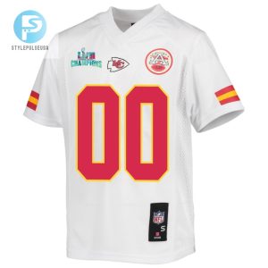 Custom Kansas City Chiefs Super Bowl Lvii Champions Youth Game Jersey White stylepulseusa 1 2