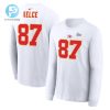 Travis Kelce Kansas City Chiefs Super Bowl Lvii Long Sleeve Tshirt White stylepulseusa 1