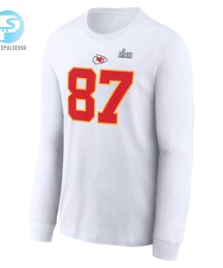 Travis Kelce Kansas City Chiefs Super Bowl Lvii Long Sleeve Tshirt White stylepulseusa 1 1