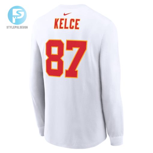 Travis Kelce Kansas City Chiefs Super Bowl Lvii Long Sleeve Tshirt White stylepulseusa 1 2