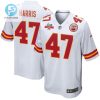 Darius Harris 47 Kansas City Chiefs Super Bowl Lvii Champions 3 Stars Men Game Jersey White stylepulseusa 1