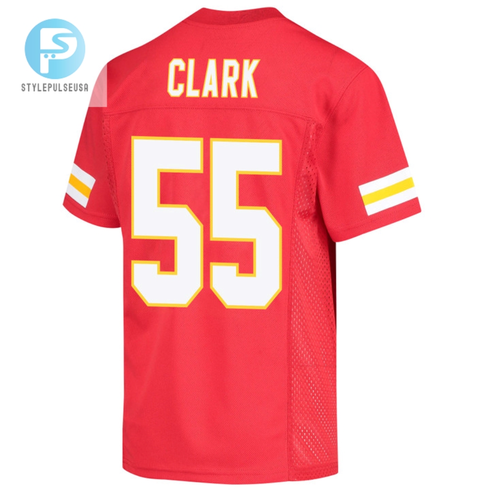 Frank Clark 55 Kansas City Chiefs Super Bowl Lvii Champions 3 Stars Youth Game Jersey  Red 