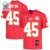 Michael Burton 45 Kansas City Chiefs Super Bowl Lvii Champions 3 Stars Youth Game Jersey Red stylepulseusa 1