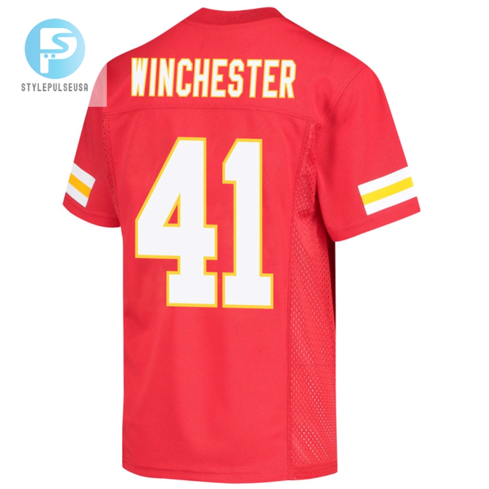 James Winchester 41 Kansas City Chiefs Super Bowl Lvii Champions 3 Stars Youth Game Jersey  Red 