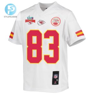 Noah Gray 83 Kansas City Chiefs Super Bowl Lvii Champions 3 Stars Youth Game Jersey White stylepulseusa 1 2