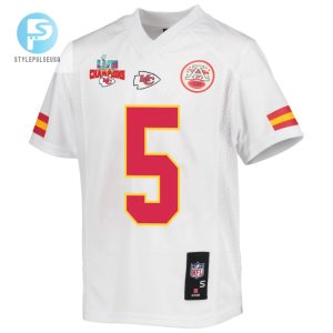 Tommy Townsend 5 Kansas City Chiefs Super Bowl Lvii Champions 3 Stars Youth Game Jersey White stylepulseusa 1 2