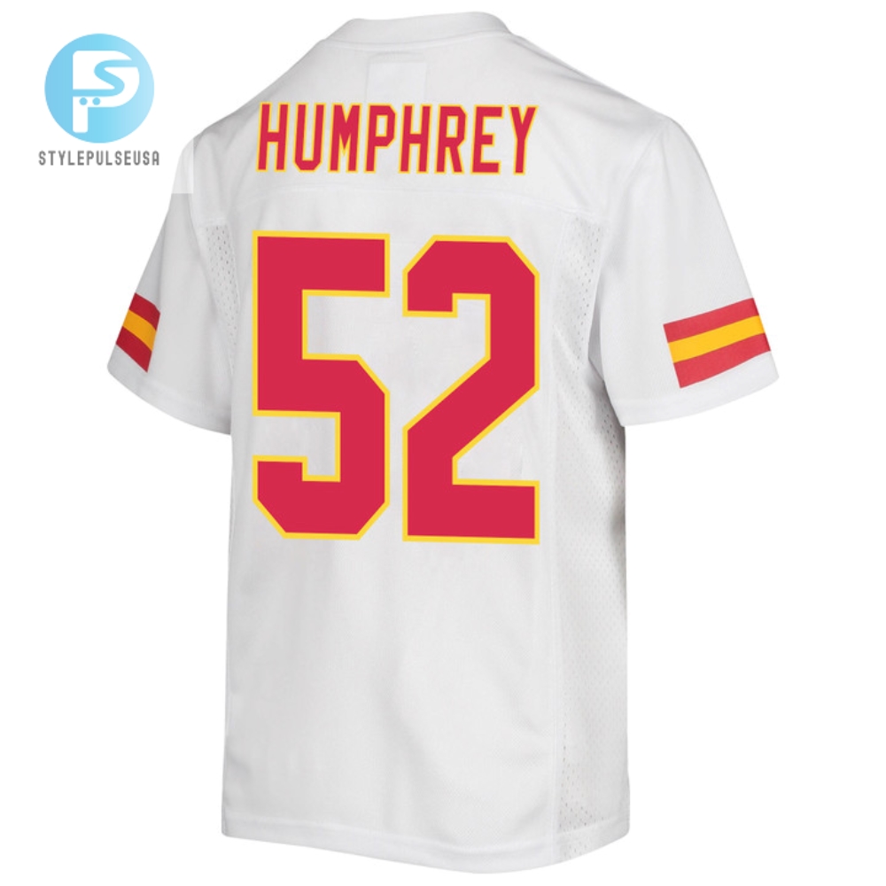 Creed Humphrey 52 Kansas City Chiefs Super Bowl Lvii Champions 3 Stars Youth Game Jersey  White 