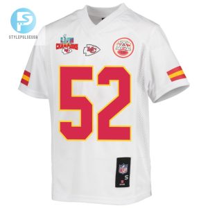 Creed Humphrey 52 Kansas City Chiefs Super Bowl Lvii Champions 3 Stars Youth Game Jersey White stylepulseusa 1 2