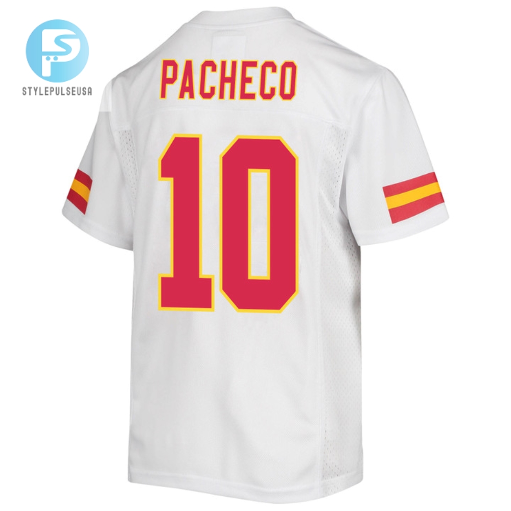 Isiah Pacheco 10 Kansas City Chiefs Super Bowl Lvii Champions 3 Stars Youth Game Jersey  White 