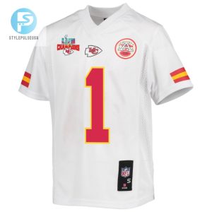 Jerick Mckinnon 1 Kansas City Chiefs Super Bowl Lvii Champions 3 Stars Youth Game Jersey White stylepulseusa 1 2