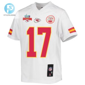 Mecole Hardman 17 Kansas City Chiefs Super Bowl Lvii Champions 3 Stars Youth Game Jersey White stylepulseusa 1 2