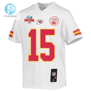 Patrick Mahomes 15 Kansas City Chiefs Super Bowl Lvii Champions 3 Stars Youth Game Jersey White stylepulseusa 1 2