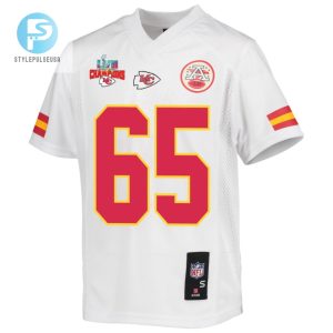 Trey Smith 65 Kansas City Chiefs Super Bowl Lvii Champions 3 Stars Youth Game Jersey White stylepulseusa 1 2