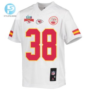 Ljarius Sneed 38 Kansas City Chiefs Super Bowl Lvii Champions 3 Stars Youth Game Jersey White stylepulseusa 1 2