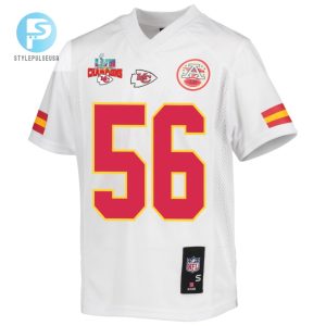 George Karlaftis 56 Kansas City Chiefs Super Bowl Lvii Champions 3 Stars Youth Game Jersey White stylepulseusa 1 2