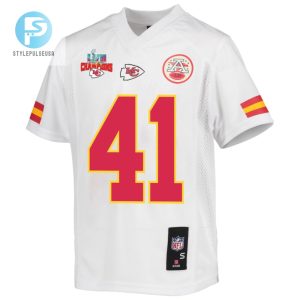 James Winchester 41 Kansas City Chiefs Super Bowl Lvii Champions 3 Stars Youth Game Jersey White stylepulseusa 1 2