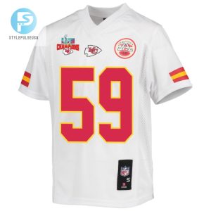 Joshua Kaindoh 59 Kansas City Chiefs Super Bowl Lvii Champions 3 Stars Youth Game Jersey White stylepulseusa 1 2