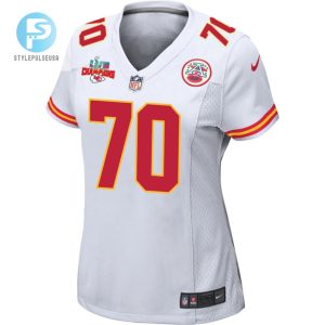 Prince Tega Wanogho 70 Kansas City Chiefs Super Bowl Lvii Champions 3 Stars Women Game Jersey White stylepulseusa 1 2