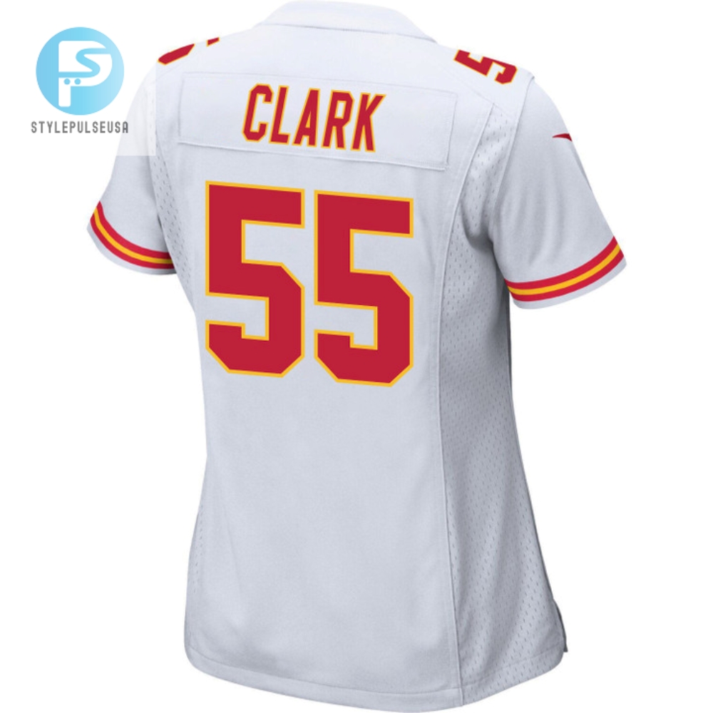 Frank Clark 55 Kansas City Chiefs Super Bowl Lvii Champions 3 Stars Women Game Jersey  White 
