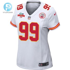 Khalen Saunders 99 Kansas City Chiefs Super Bowl Lvii Champions 3 Stars Women Game Jersey White stylepulseusa 1 2