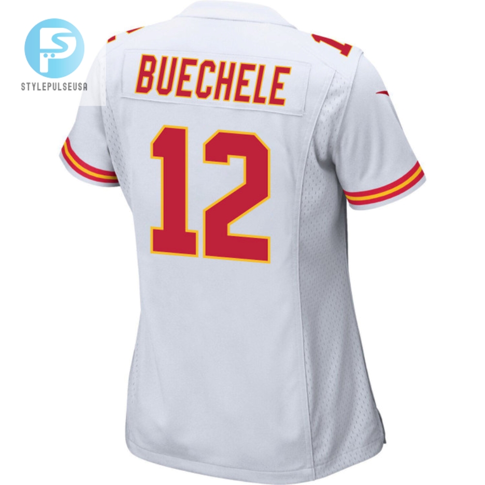 Shane Buechele 12 Kansas City Chiefs Super Bowl Lvii Champions 3 Stars Women Game Jersey  White 