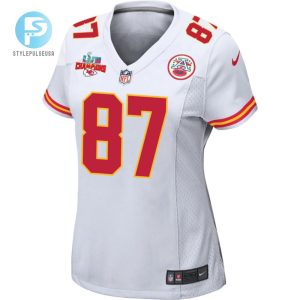 Travis Kelce 87 Kansas City Chiefs Super Bowl Lvii Champions 3 Stars Women Game Jersey White stylepulseusa 1 2