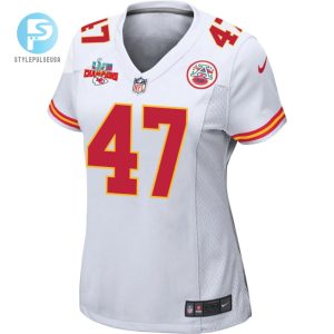 Darius Harris 47 Kansas City Chiefs Super Bowl Lvii Champions 3 Stars Women Game Jersey White stylepulseusa 1 2