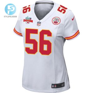 George Karlaftis 56 Kansas City Chiefs Super Bowl Lvii Champions 3 Stars Women Game Jersey White stylepulseusa 1 2