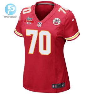 Prince Tega Wanogho 70 Kansas City Chiefs Super Bowl Lvii Champions 3 Stars Women Game Jersey Red stylepulseusa 1 2