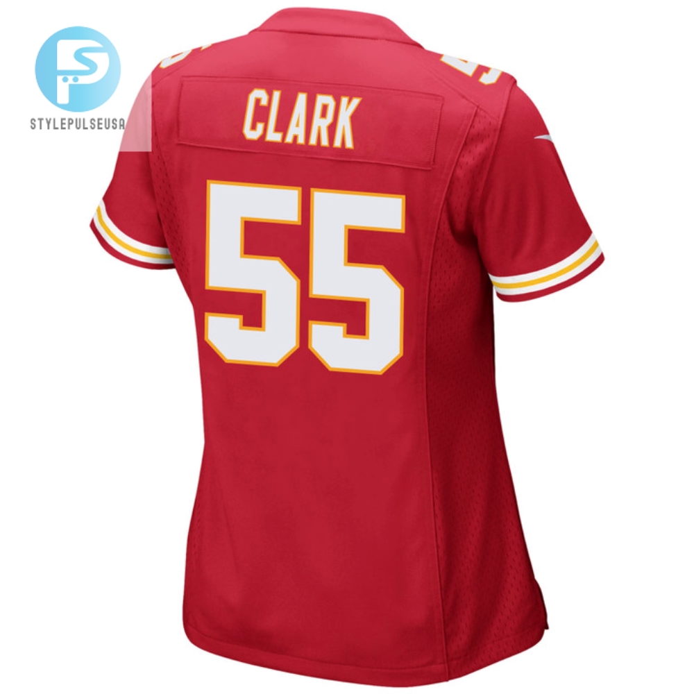 Frank Clark 55 Kansas City Chiefs Super Bowl Lvii Champions 3 Stars Women Game Jersey  Red 