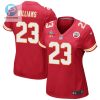 Joshua Williams 23 Kansas City Chiefs Super Bowl Lvii Champions 3 Stars Women Game Jersey Red stylepulseusa 1