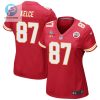 Travis Kelce 87 Kansas City Chiefs Super Bowl Lvii Champions 3 Stars Women Game Jersey Red stylepulseusa 1