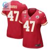 Darius Harris 47 Kansas City Chiefs Super Bowl Lvii Champions 3 Stars Women Game Jersey Red stylepulseusa 1