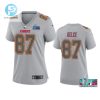 Travis Kelce 87 Kansas City Chiefs Super Bowl Lvii Atmosphere Jersey Women Gray stylepulseusa 1